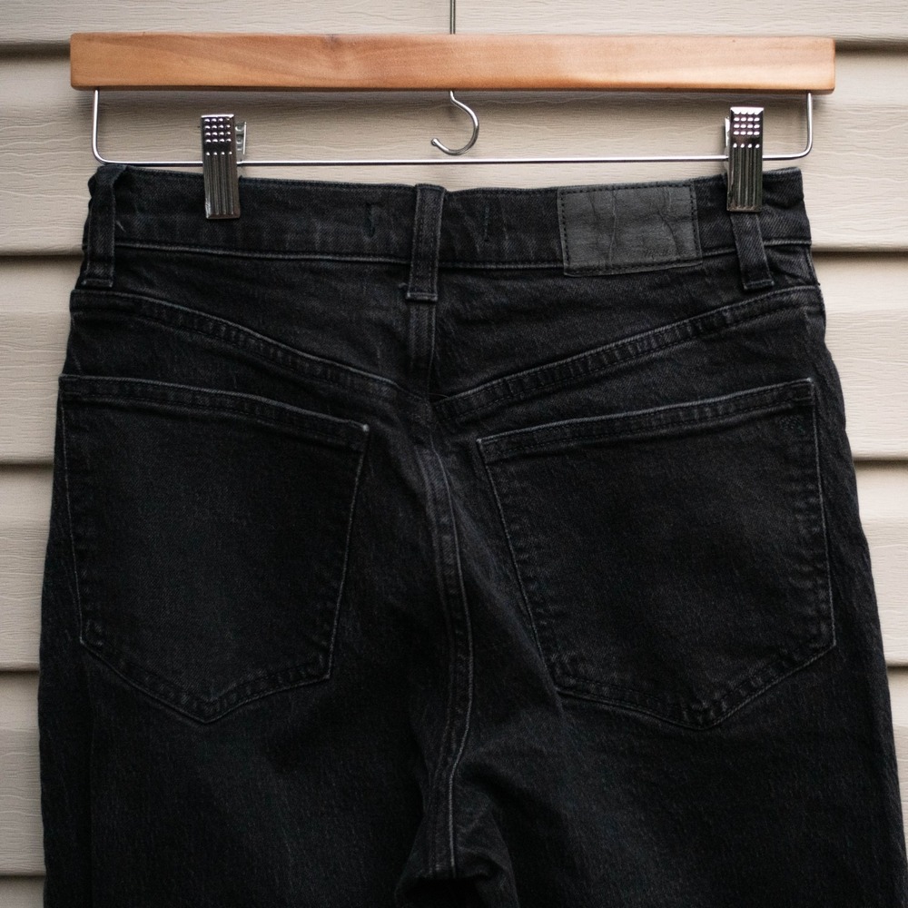 Madewell 90s Straight Jeans Women's 26 Black Rinse Wash Denim High-Rise Grunch - Picture 4 of 8